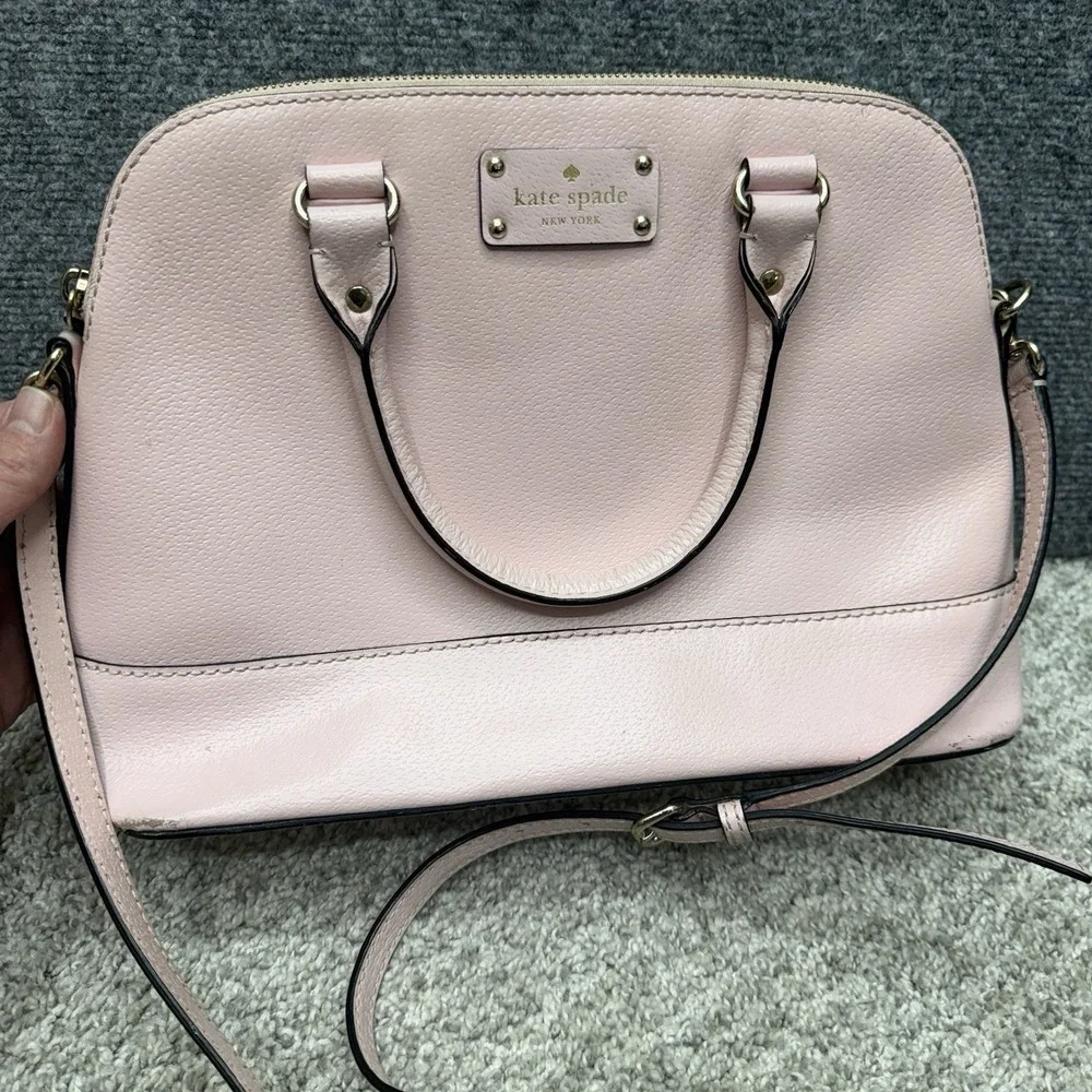 Kate Spade New York pink Satchel handbag purse detachable crossbody w/ wear‎